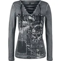 Rock Rebel by EMP T-shirt manches longues de - Stay Awake - M - XXL - pour Femme - gris - Taille M