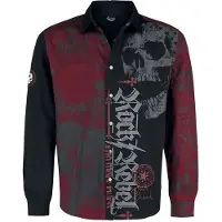 Rock Rebel by EMP Chemise manches longues de - Chemise Imprimée Noire/Rouge - S - 5XL - pour Homme - noir/rouge - Taille 5XL