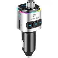 IMoshion Transmetteur FM Bluetooth pour Voiture - avec port de charge USB-C Power Delivery - Noir / Argent