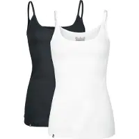 Black premium by emp Top de - Débardeurs Bretelles Spaghettis - Lot De 2 - S - 3XL - pour Femme - noir/blanc - Taille L