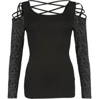 Black premium by emp T-shirt manches longues de - Haut manches longues épaules découvertes - S - XXL - pour Femme - noir - Taille S