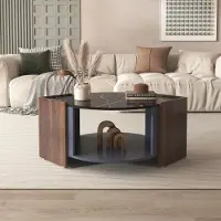 OEM Table basse en marbre et noyer