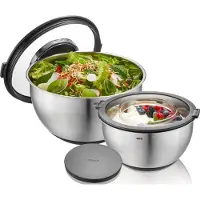 GEFU Muovo 2 bols de cuisine en acier inoxydable avec couvercle