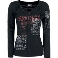 Rock Rebel by EMP T-shirt manches longues de - Stay Awake - XS - XXL - pour Femme - noir - Taille XL