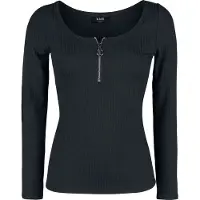 Black premium by emp T-shirt manches longues de - Haut Manches Longues Noir Zippé Au Col - S - 5XL - pour Femme - noir - Taille XL