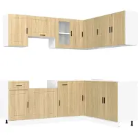 vidaXL Ensemble d'armoires de cuisine Porto 11 pcs. chêne Sonoma bois composite