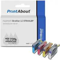 PrintAbout Cartouche compatible pour Brother LC-970VALBP - 4 couleurs - Multipack