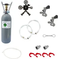 Ich-zapfe Kit d'accessoires - - Kontakt 2 lignes - 1 tête de fut S - 1 tête de fut A - Bouteille CO2 2kg