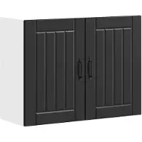 vidaXL Armoire de cuisine suspendue Lucca Noir Matériau dérivé du bois