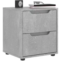 vidaXL Table de chevet VISNES gris béton 45x40x50 cm bois d'ingénierie