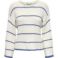 ONLY Pull-over 'ONLGeena' bleu / blanc cassé