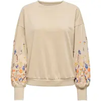 ONLY Sweat-shirt 'ONLBrooke' beige clair / bleu marine / marron / orange