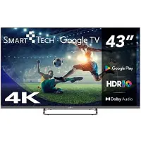Smart Tech 43UG02V - 43" - TV 4K UHD 108 cm, Smart TV Google TV, HDMI, USB, HEVC, Dolby Audio, HDR 10, CHROMECAST, Google Assistant