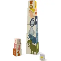 Trixie Blocs à empiler Jouets éducatifs Carton Animaux multicolores
