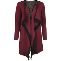 Black premium by emp Gilets & Ponchos de - Cardigan With Ornaments - S - M - pour Femme - bordeaux - Taille S