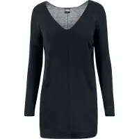 Urban Classics Sweat-shirt de - Sweat Fin Tricot Oversize Col V - S - 3XL - pour Femme - noir - Taille 3XL