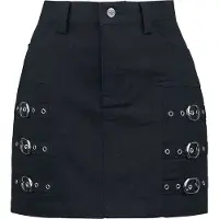 Black premium by emp Jupe courte de - Jupe courte avec boucles décoratives - S - XXL - pour Femme - noir - Taille XXL