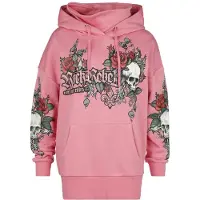 Rock Rebel by EMP Sweat-shirt à capuche de - Sweat à Capuche avec imprimés & strass - S - XXL - pour Femme - rose - Taille S