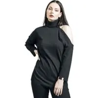 Gothicana by EMP T-shirt manches longues Gothic de - Chemise manches longues effet usé - S - XXL - pour Femme - noir - Taille S