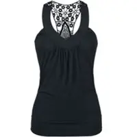 RED by EMP Top de - Dos Nageur Avec Dentelle - XS - XXL - pour Femme - noir - Taille XXL