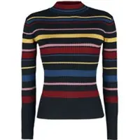 Voodoo Vixen Pull tricoté de - Pull Col Roulé Leah - L - XL - pour Femme - multicolore - Taille XL