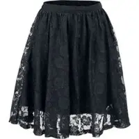 Gothicana by EMP Jupe courte Gothic de - Jupe Recouverte De Dentelle - S - 3XL - pour Femme - noir - Taille M
