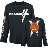 Rammstein T-shirt manches longues de - Croix Blanche - M - XXL - pour Homme - noir - Taille XXL