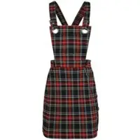 Hell Bunny Robe mi-longue Gothic de - Robe Salopette Clash - XS - XL - pour Femme - noir/rouge - Taille XS