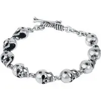 Rock Rebel by EMP Bracelet de - Crânes - pour Homme - couleur argent - Taille Standard
