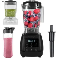 Kitchenbrothers 2-in-1 Power Blender - 1600W - 2L - Ensemble complet avec hachoir et gobelet - Smoothie Maker - Ice Crusher - Noir