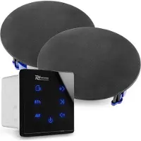 Power Dynamics Powerline A50B Set met inbouw audio versterker en 2 plafondspeakers - Zwart (Actif), Haut-parleur PA, Noir