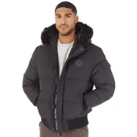 Closure London Veste Matelassée Homme avec Capuche en fourrure noire