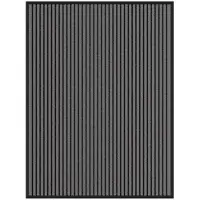 vidaXL Paillasson noir et gris à rayures 90x120 cm