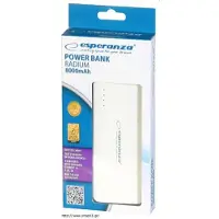 Esperanza Power Bank Radium 8000Mah Blanc/Gris