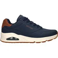 SKECHERS Baskets basses 'Uno - Suited On Air' bleu marine / cognac