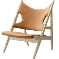 Audo Copenhagen Knitting Lounge Chair Textile Natural Oak | Dunes Cognac 21000