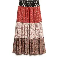 Superdry Femme Jupe Longue Imprimée Black Taille: 36