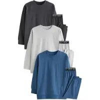 Next Pyjama bleu / gris chiné / noir / blanc