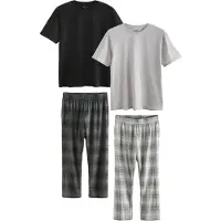 Next Pyjama long gris / gris clair / noir