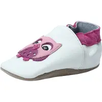 Beck Pantoufle 'Kleine Eule' mauve / cyclamen / noir / blanc