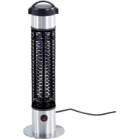 Beliani Radiateur électrique court noir avec aluminium argenté 800 watts accessoires balcon moderne