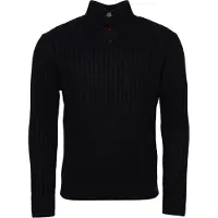 Superdry Homme Pull Côtelé à col Tunisien Bleu Marine Taille: L