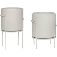 Hubsch Pots Structure Blanc (lot De 2) | 990903