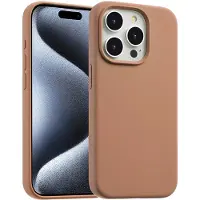 Accezz Coque Liquid Silicone avec MagSafe Apple iPhone 15 Pro - Marron clair