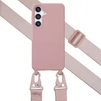 Selencia Coque silicone avec cordon amovible pour Samsung Galaxy S25 Plus - Sand Pink