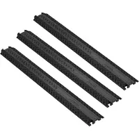 Vevor Passe Câble Sol Lot de 3 Cache Câbles Capacité de Charge 907 kg Rampe de Protection Fils Électriques Robuste 100x13x2 cm Canal 4x1,3 cm pour Maison