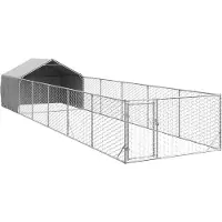 vidaXL Niche d'extérieur pour chien enclos 8x2x1,5 m acier galvanisé