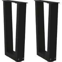 vidaXL Pieds de table basse en V 2 pièces noir 38x(42-43,3) cm acier