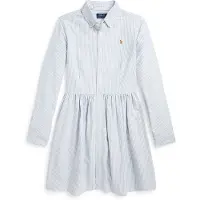 Ralph Lauren pour fille. 313934185001 Robe chemise en coton à rayures bleu (9años= 140/142cm), Casuel, Manche longue, mode enfantine