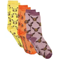 Pokémon Chaussettes Gaming de - Chaussettes Pikachu Salamèche Évoli - EU39-42 - EU 43-46 - pour Unisexe - multicolore - Taille EU 39-42